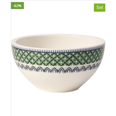 4er-Set: Schalen "Casale Blu - Dorina" in Grün/ Dunkelblau - 600 ml