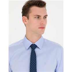 Koyu Mavi Slim Fit Uzun Kollu Basic Gömlek
