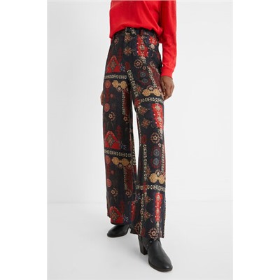 Pantalón ancho cenefas étnicas