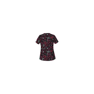 UA Celebrate Pink Black Scrub Top