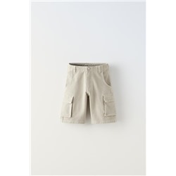 TWILL CARGO BERMUDA SHORTS