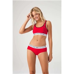 U.S. Polo Assn. Spor Büstiyer Şort Takımı, Polo Baskılı Pamuklu & Likralı 66255 VOEM66255