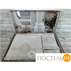 Т01211/03 Набор полотенец Pupilla BERNINI хлопок (3 шт) (30*50,50*90,70*140) минт с вышивкой мод 2