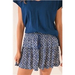 Pantalón corto estampado sello azul