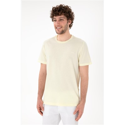 Erkek Regular Fit Bisiklet Yaka Limon Basic Tişört