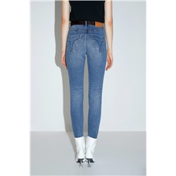 Vaquero skinny fit de tiro alto Azul
