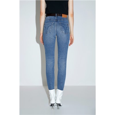 Vaquero skinny fit de tiro alto Azul