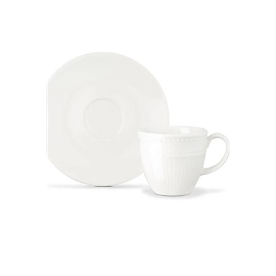 Soleil 2 Kişilik Kahve Fincanı Takımı - Beyaz - 90 ml