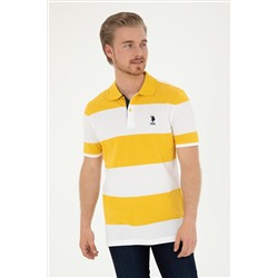 Erkek Regular Fit Polo Yaka Safran Tişört