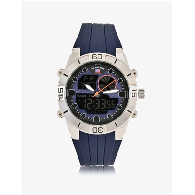 MEN'S BLUE RUBBER STRAP ANALOG/DIGITAL WATCH