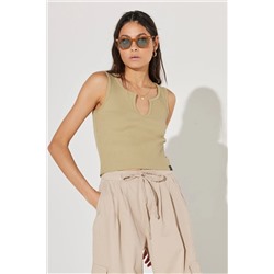 Lee, Regular Fit Normal Kesim Bisiklet Yaka Bej Kadın T-shirt