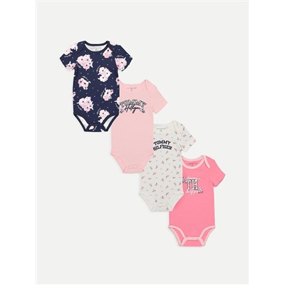 TOMMY HILFIGER BABIES' 4PK ONESIE SET