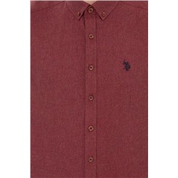 Erkek Bordo Uzun Kollu Basic Gömlek