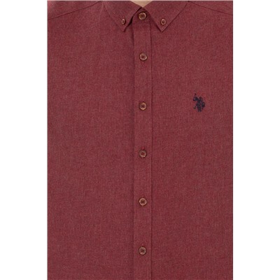 Erkek Bordo Uzun Kollu Basic Gömlek
