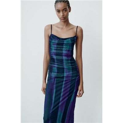 PRINTED TULLE DRESS