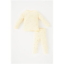 Defacto Kız Bebek Baskılı Uzun Kollu Fitilli Kaşkorse Pijama Takımı A9482A523AU