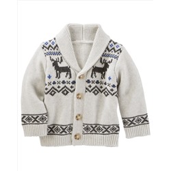 Fair Isle Shawl Collar Cardigan