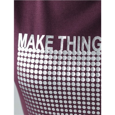 Нарядная футболка с блестящим принтом фольгой