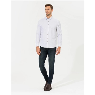 Beyaz Slim Fit Uzun Kollu Gömlek