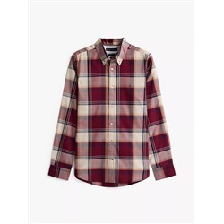 Slim Fit Check Stretch Herringbone Shirt