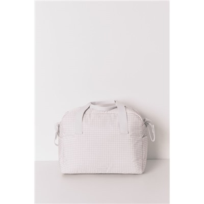Bolso grande "maternity" cuadros vichy gris oscuro