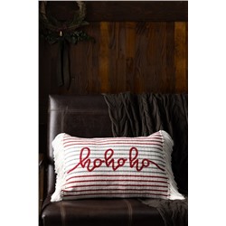 Chamonix Pamuklu Kırlent Kılıfı - Beyaz/Kırmızı/Gri - 40x60 cm