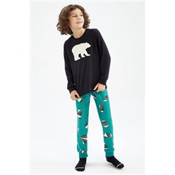 Defacto Erkek Çocuk Regular Fit Termal Pijama Takımı Y6936A622CW
