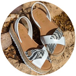 AB. ZAPATOS CRUZ/YUTE · blanco zebra