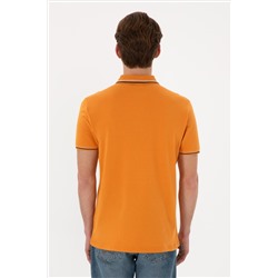 Erkek Regular Fit Polo Yaka Kiremit Basic Tişört