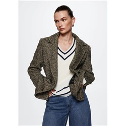Abrigo lana jaspeado textura -  Mujer | MANGO OUTLET Melilla