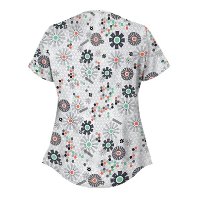 UA Honeycombs And Flowers Pewter Scrub Top