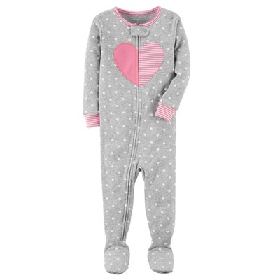 1-Piece Heart Snug Fit Cotton PJs