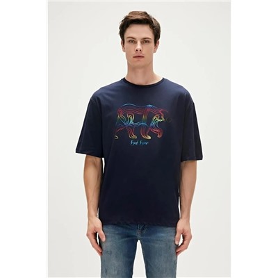 Bad Bear Walking Bad Siyah Oversize T-shirt Baskılı Erkek Tişört 23.01.07.016-C01