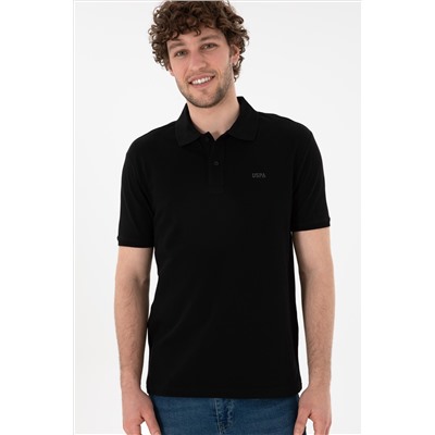 Erkek Regular Fit Polo Yaka Siyah Basic Tişört