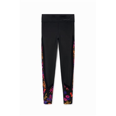 Leggings flores y transparencias