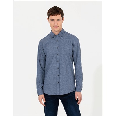 Mavi Slim Fit Uzun Kollu Gömlek