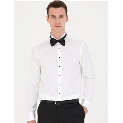 Beyaz Slim Fit Smokin Gömlek