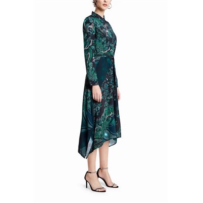 Vestido camisero midi estampado