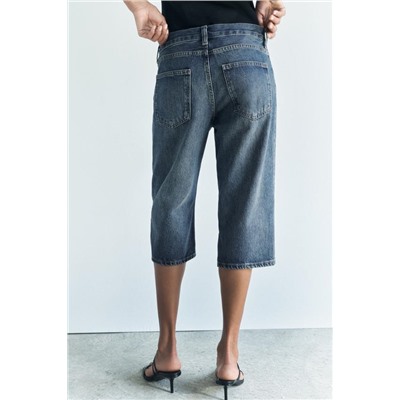 ZW COLLECTION LOW-RISE DENIM BERMUDA SHORTS