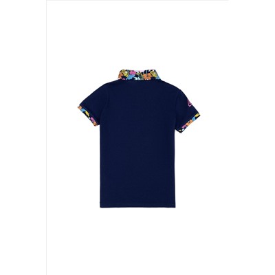 Kız Çocuk Lacivert Basic Polo Yaka Tişört
