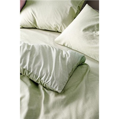 Odette King Size %100 Pamuk Ranforce Baskılı Nevresim Takımı - Haki