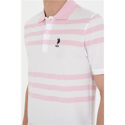 Erkek Regular Fit Polo Yaka Pembe Tişört
