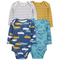 Baby 4-Piece Long-Sleeve Bodysuits