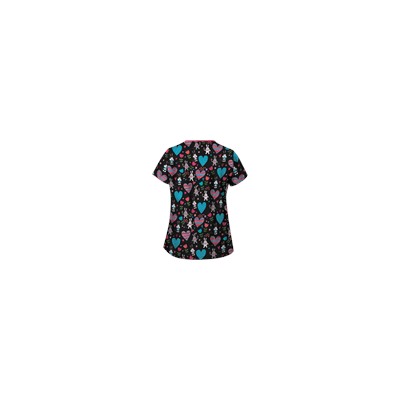 UA Honey Bunny Black Print Scrub Top