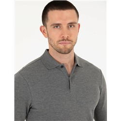 Antrasit Melanj Slim Fit Basic Sweatshirt