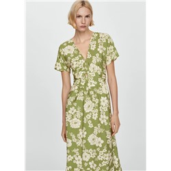 Vestido estampado abertura