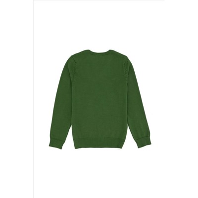 Erkek Çocuk Yeşil Basic Kazak