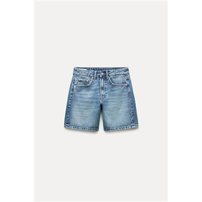 TRF MID-RISE DENIM BERMUDA SHORTS