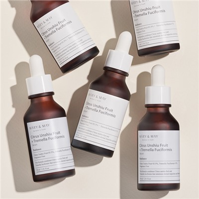 Citrus Unshiu+Tremella Fuciformis Serum Сыворотка Mary & May с экстратом зелёного мандарина + грибами тремеллы