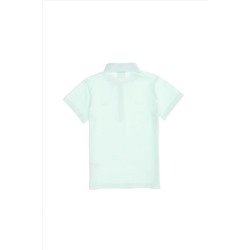Kız Çocuk Su Yeşili Basic Polo Yaka Tişört